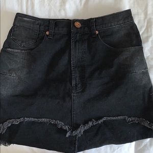 One Teaspoon Black Denim Skirt